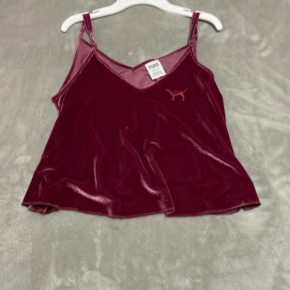 PINK velvet cropped tank